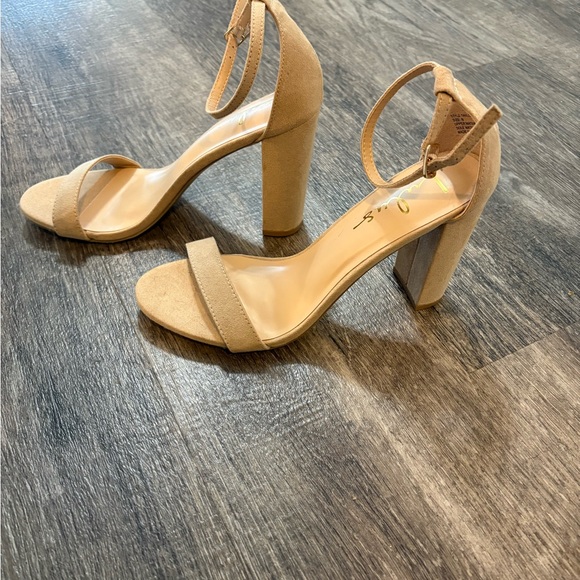 Lulu's Beige Ankle Strap Heels - Picture 2 of 4